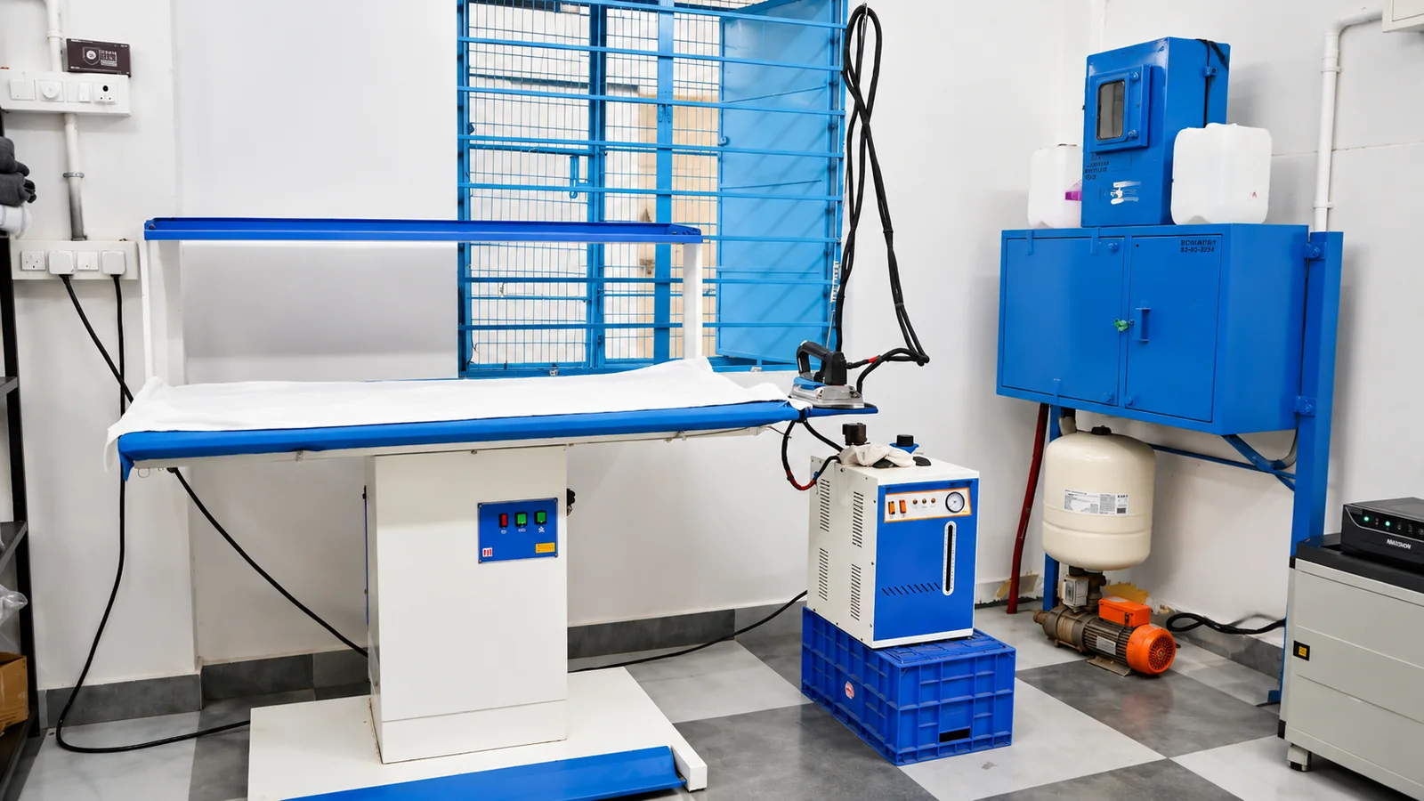 Laundry On Us ironing and steam finishing room
