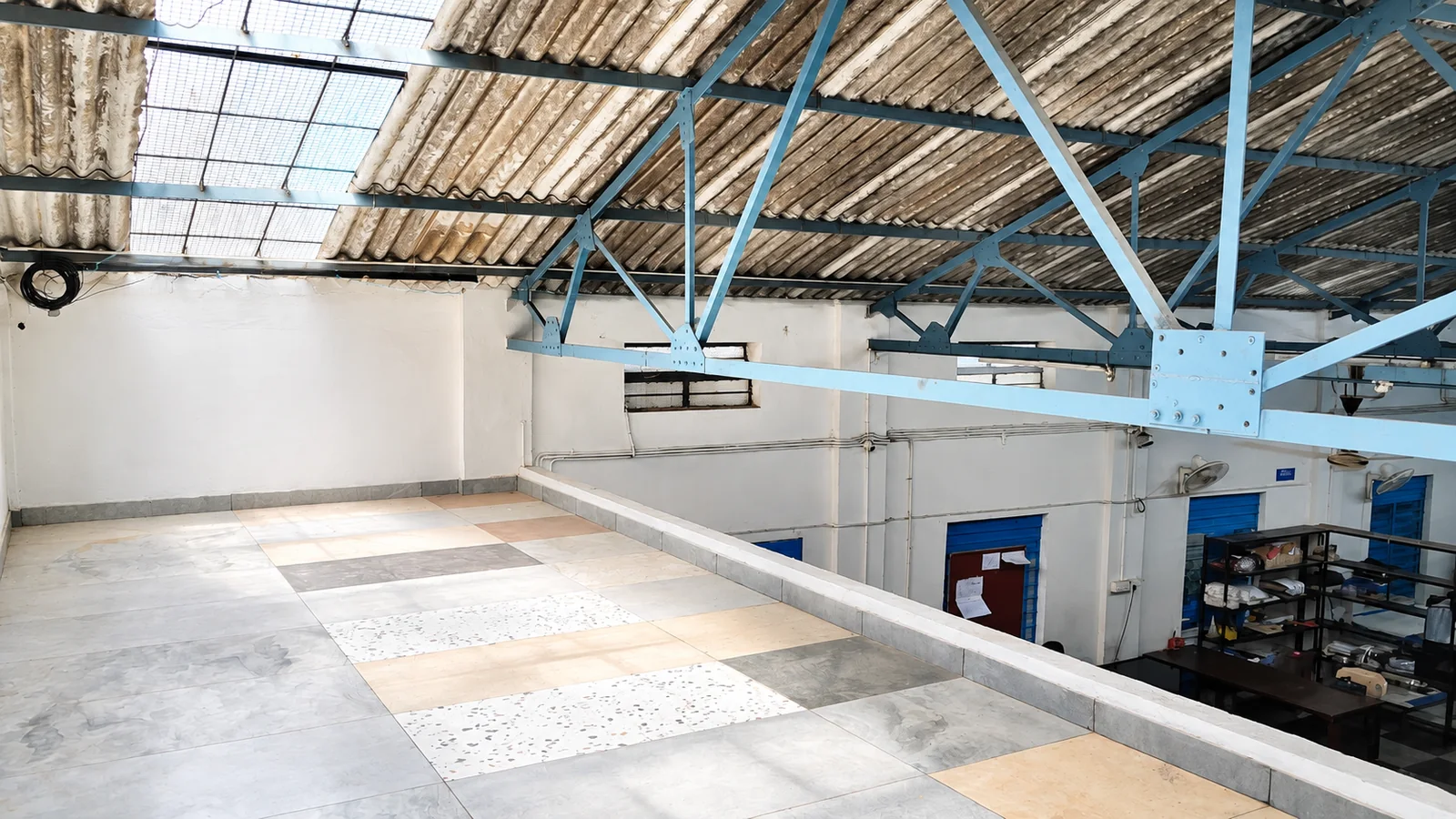 Upper workspace area at the Laundry On Us facility